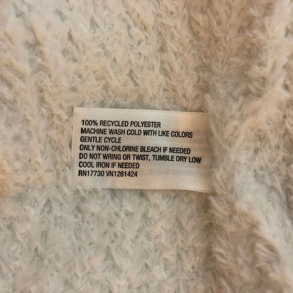 Wild Fable White Fuzzy Long-Sleeve Sweater Dress Cowl Neck Size L - Picture 4 of 5